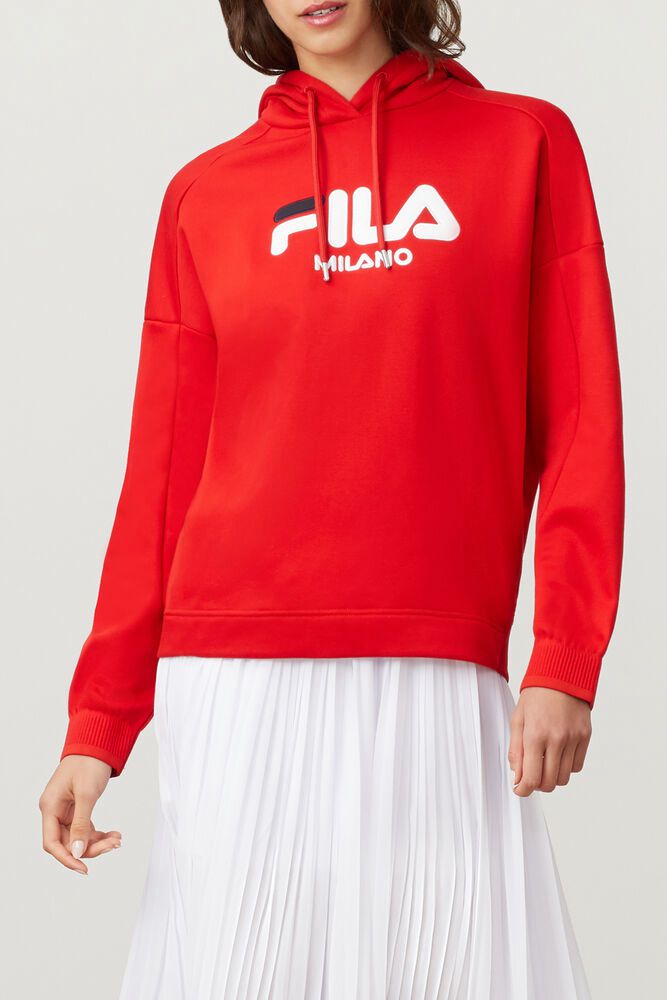 Fila Hoodie Damske Milano Červené - DCYJW0843